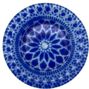 Vintage 4" Fused Art Glass Trinket Dish - Cobalt Blue